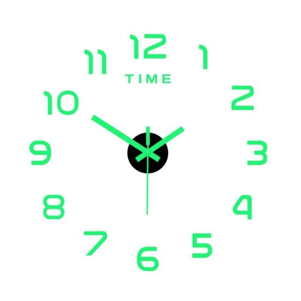 Home Decor |   40cm  Luminous Wall Clock Large Watch Horloge 3D Diy Acrylic Mirror Stickers Quartz Duvar Saat Klock Modern Mute Home & Kitchen Home Decor