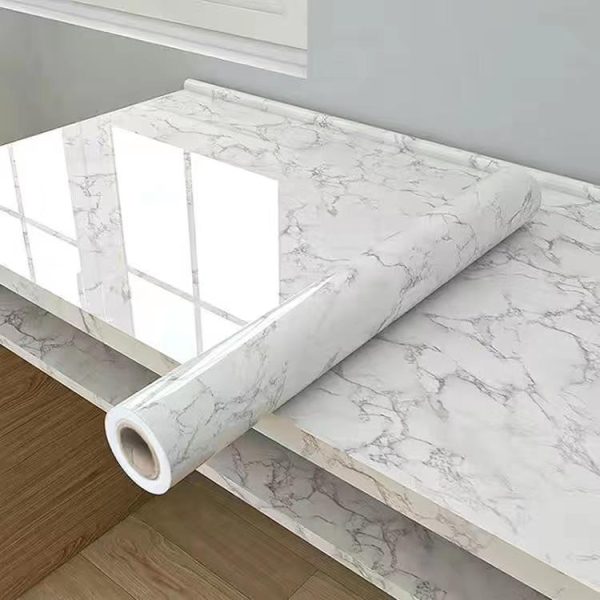 Home Decor |   5 M Pearl White Diy Decorative Film Pvc Self Adhesive Wall Paper Furniture Renovation Stickers Kitchen Waterproof Oil-Proof Marble Wallpaper Home & Kitchen Home Decor