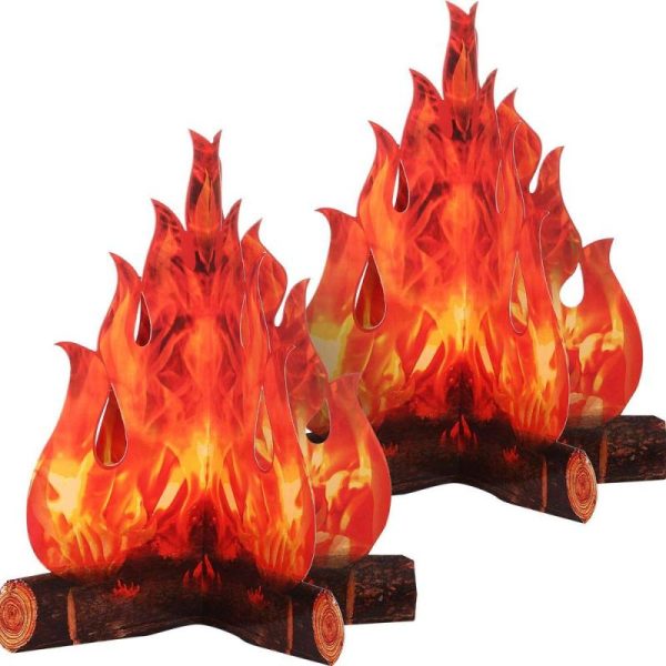 Home Decor |   Fake Flame 3D Decorative Halloween Christmas Decorations Realistic Art Paper Red Vivid Artificial Safe Campfire For Festival Home & Kitchen Home Decor