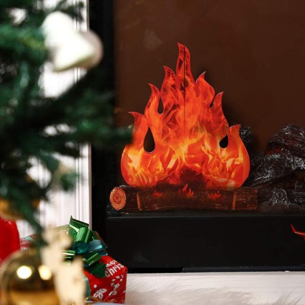 Home Decor |   Fake Flame 3D Decorative Halloween Christmas Decorations Realistic Art Paper Red Vivid Artificial Safe Campfire For Festival Home & Kitchen Home Decor