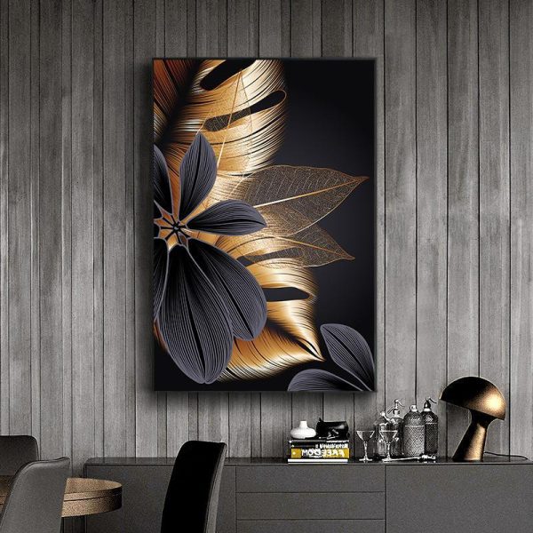 Home Decor |   Modern Abstract Flower Leaves Wall Art Posters And Prints Interior Canvas Painting Nordic Living Room Bedroom Decorative Picture Home & Kitchen Home Decor