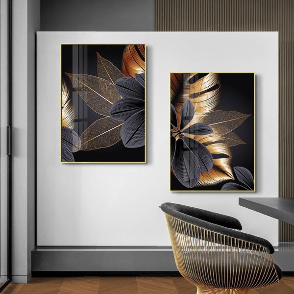 Home Decor |   Modern Abstract Flower Leaves Wall Art Posters And Prints Interior Canvas Painting Nordic Living Room Bedroom Decorative Picture Home & Kitchen Home Decor