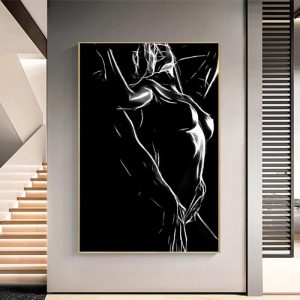 Home Decor |   Nude Couple Sexy Body Black And White Wall Art Woman Poster And Prints Cuadros Canvas Girls Picture For Bedroom Decor Painting Home & Kitchen Home Decor