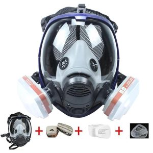 Home Security |   Face Respirator, Wide Field Of View Full Face Lightweight Respirator Painting Spraying Decoration Woodworking Gas Respirator Electronics Home Security