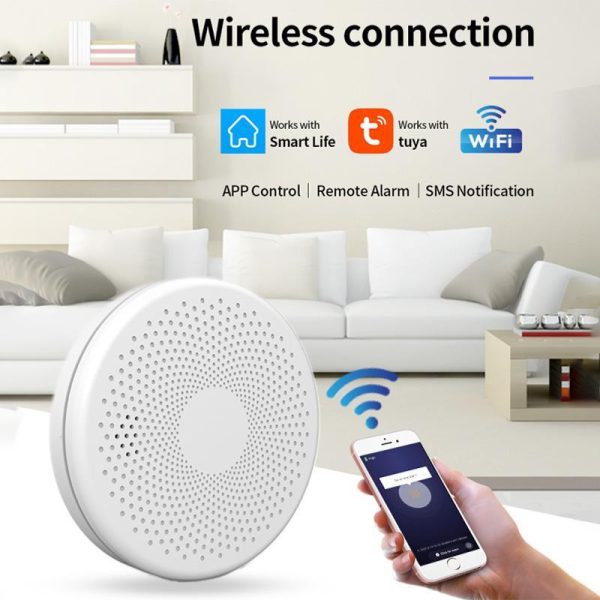 Home Security |   Smart Wifi Smoke Detector Alarm Wifi Fire Alarm Detector Smart Home Wifi Smoke Siren For Office /Home/School Security Fire Alarm Systems Home & Kitchen Home Security