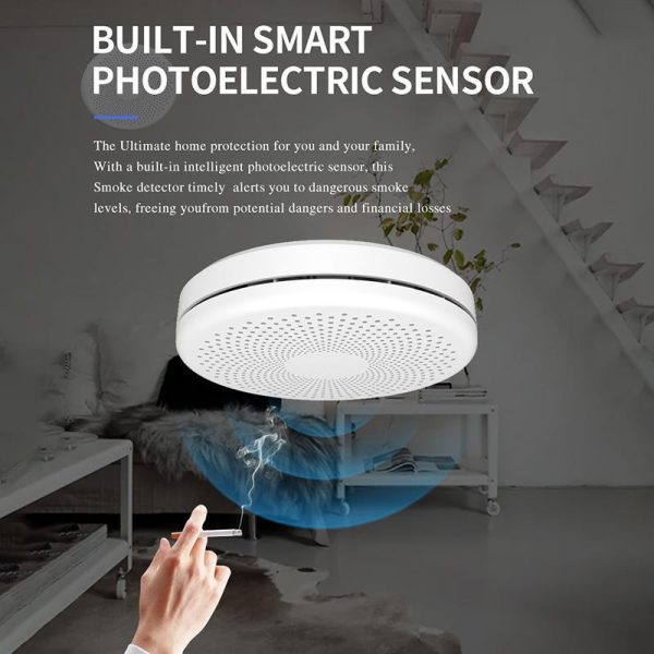 Home Security |   Smart Wifi Smoke Detector Alarm Wifi Fire Alarm Detector Smart Home Wifi Smoke Siren For Office /Home/School Security Fire Alarm Systems Home & Kitchen Home Security