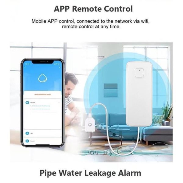 Home Security |   Tuya Smart Water Level Alarm Wifi Household Kitchen Bathroom Water Leak Alarm Water Sensor Detector App Remote Notification Ultra Long Standby Electronics Home Security