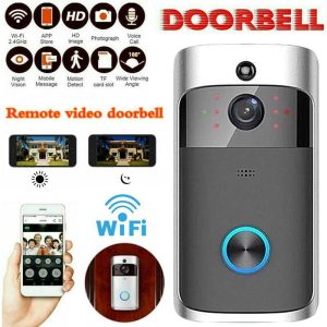 Home Security |   Wireless Video Doorbell 720P Visual Real Time Intercom Wi-Fi Video Bell Pir Detection Night Vision Home Security Camera Remote Smart Doorbell Home & Kitchen Home Security