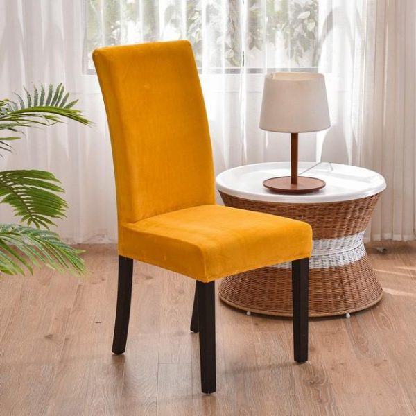 Home Textiles |   1/2/4/6 Pieces Soft Chair Cover New Velvet Fabric Big Elastic Chair Covers Seat Case For Dining Room Home & Kitchen Home Textiles