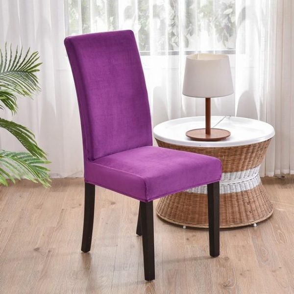 Home Textiles |   1/2/4/6 Pieces Soft Chair Cover New Velvet Fabric Big Elastic Chair Covers Seat Case For Dining Room Home & Kitchen Home Textiles