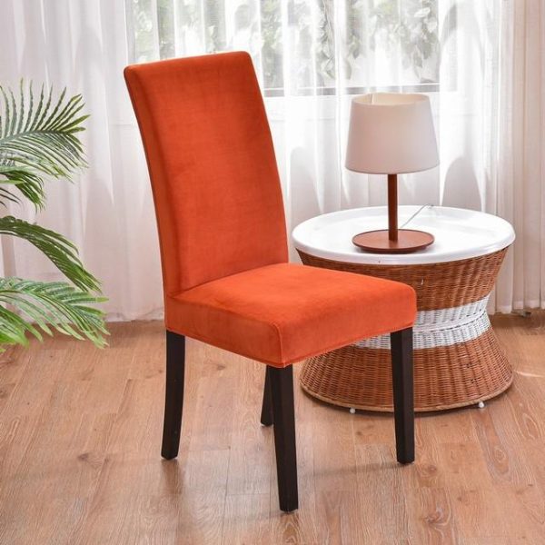 Home Textiles |   1/2/4/6 Pieces Soft Chair Cover New Velvet Fabric Big Elastic Chair Covers Seat Case For Dining Room Home & Kitchen Home Textiles