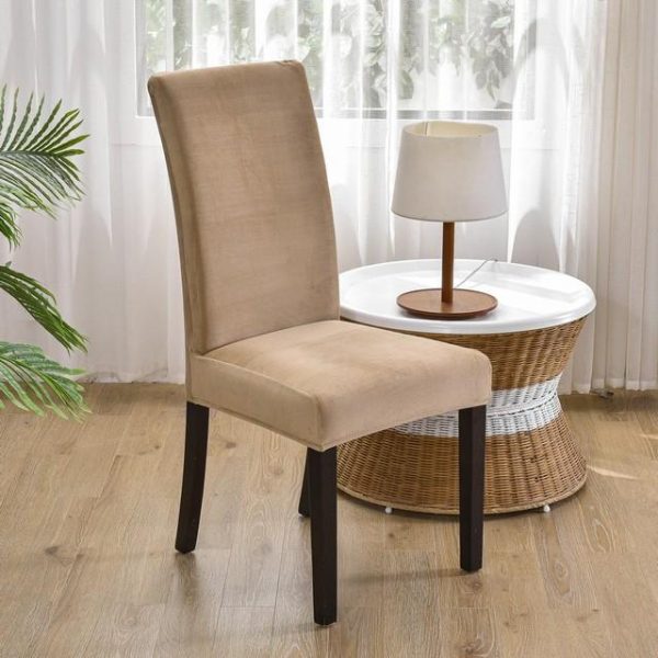 Home Textiles |   1/2/4/6 Pieces Soft Chair Cover New Velvet Fabric Big Elastic Chair Covers Seat Case For Dining Room Home & Kitchen Home Textiles