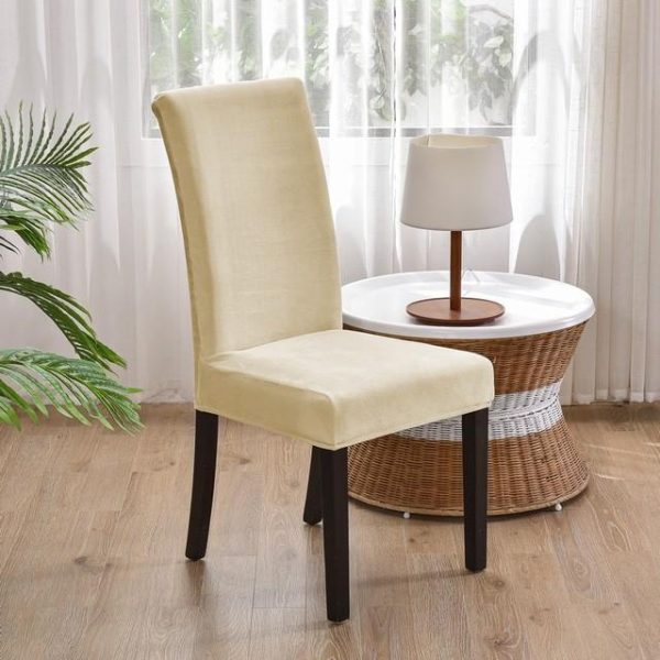 Home Textiles |   1/2/4/6 Pieces Soft Chair Cover New Velvet Fabric Big Elastic Chair Covers Seat Case For Dining Room Home & Kitchen Home Textiles