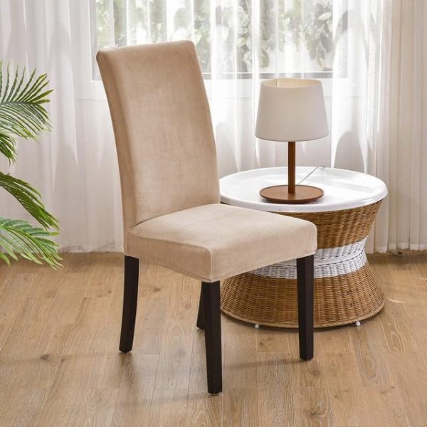 Home Textiles |   1/2/4/6 Pieces Soft Chair Cover New Velvet Fabric Big Elastic Chair Covers Seat Case For Dining Room Home & Kitchen Home Textiles