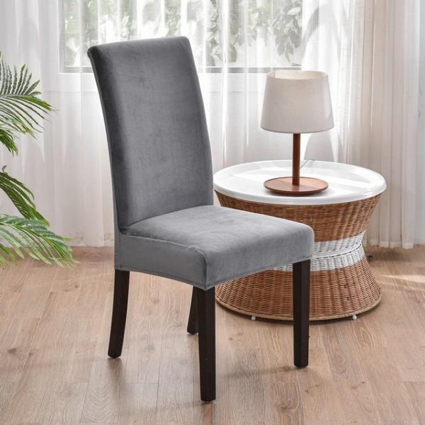 Home Textiles |   1/2/4/6 Pieces Soft Chair Cover New Velvet Fabric Big Elastic Chair Covers Seat Case For Dining Room Home & Kitchen Home Textiles