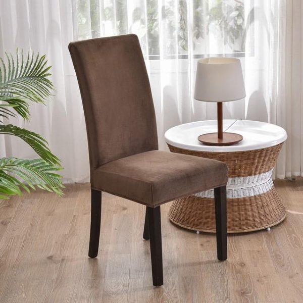 Home Textiles |   1/2/4/6 Pieces Soft Chair Cover New Velvet Fabric Big Elastic Chair Covers Seat Case For Dining Room Home & Kitchen Home Textiles