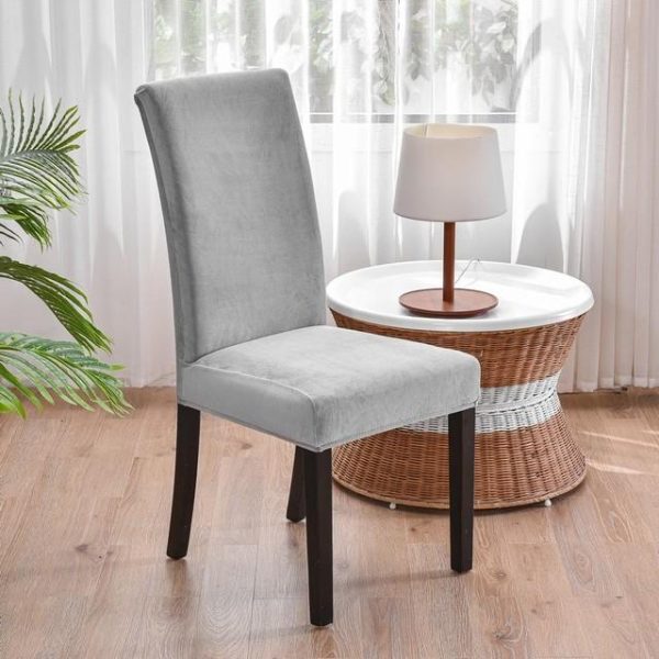 Home Textiles |   1/2/4/6 Pieces Soft Chair Cover New Velvet Fabric Big Elastic Chair Covers Seat Case For Dining Room Home & Kitchen Home Textiles