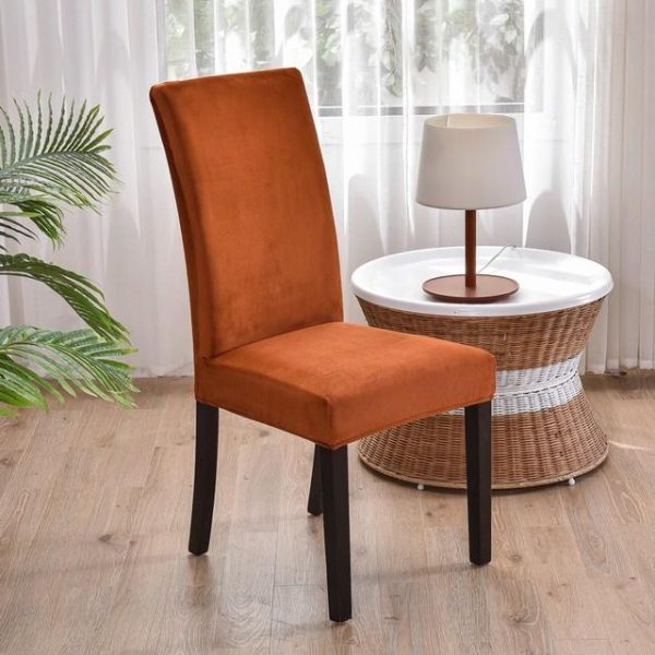 Home Textiles |   1/2/4/6 Pieces Soft Chair Cover New Velvet Fabric Big Elastic Chair Covers Seat Case For Dining Room Home & Kitchen Home Textiles