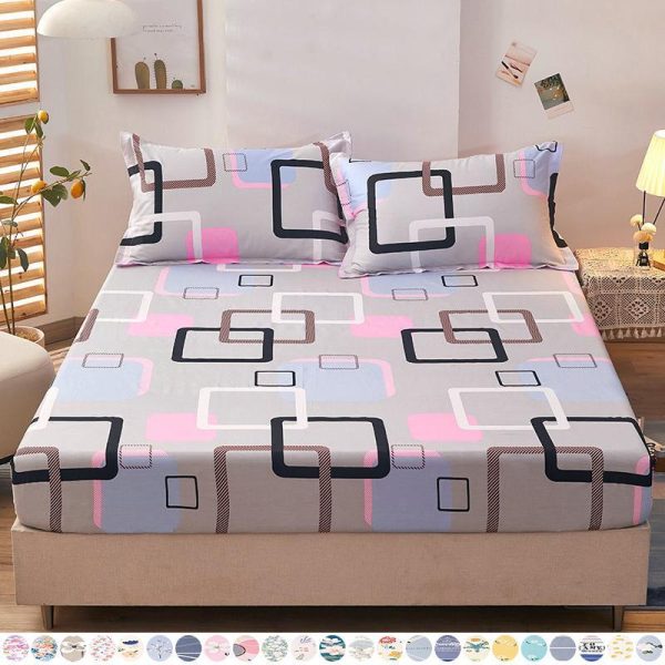 Home Textiles |   1/3Pcs Elastic Fitted Sheet Deep Pockets Printed Microfiber Mattress Covers Set Twin Full Queen King  24 Colors (Pillowcases Optional) Home & Kitchen Home Textiles