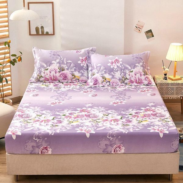 Home Textiles |   1/3Pcs Elastic Fitted Sheet Deep Pockets Printed Microfiber Mattress Covers Set Twin Full Queen King  24 Colors (Pillowcases Optional) Home & Kitchen Home Textiles