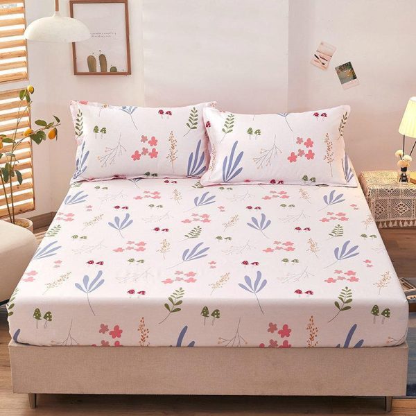 Home Textiles |   1/3Pcs Elastic Fitted Sheet Deep Pockets Printed Microfiber Mattress Covers Set Twin Full Queen King  24 Colors (Pillowcases Optional) Home & Kitchen Home Textiles