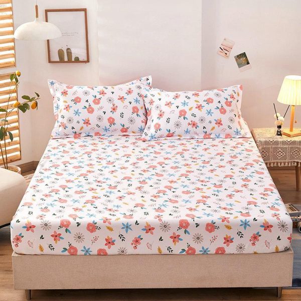 Home Textiles |   1/3Pcs Elastic Fitted Sheet Deep Pockets Printed Microfiber Mattress Covers Set Twin Full Queen King  24 Colors (Pillowcases Optional) Home & Kitchen Home Textiles