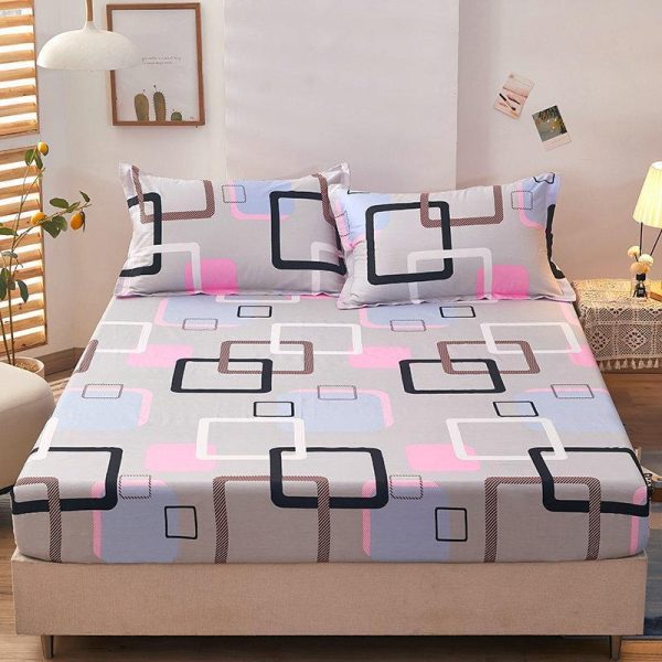 Home Textiles |   1/3Pcs Elastic Fitted Sheet Deep Pockets Printed Microfiber Mattress Covers Set Twin Full Queen King  24 Colors (Pillowcases Optional) Home & Kitchen Home Textiles