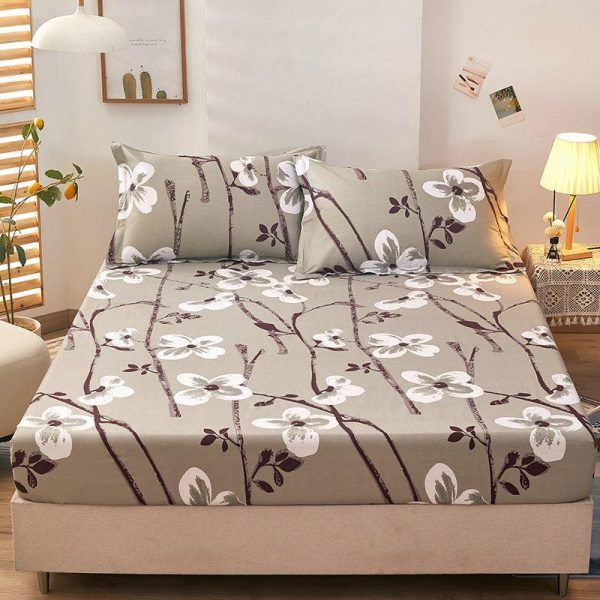 Home Textiles |   1/3Pcs Elastic Fitted Sheet Deep Pockets Printed Microfiber Mattress Covers Set Twin Full Queen King  24 Colors (Pillowcases Optional) Home & Kitchen Home Textiles