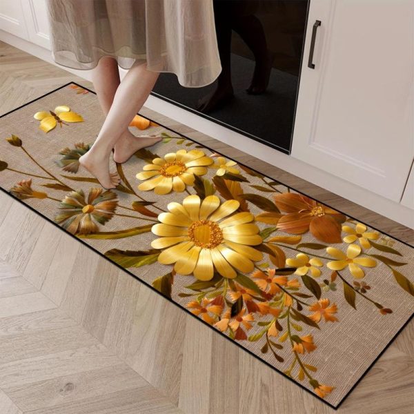 Home Textiles |   1Pcs Anti Fatigue Kitchen Rugs, Onehouse Floral Print Waterproof Non-Slip Thick Cushioned Kitchen Mat Heavy Duty Comfort Standing Mat For Kitchen Home & Kitchen Home Textiles