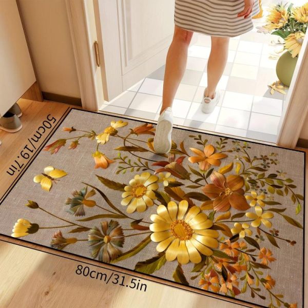 Home Textiles |   1Pcs Anti Fatigue Kitchen Rugs, Onehouse Floral Print Waterproof Non-Slip Thick Cushioned Kitchen Mat Heavy Duty Comfort Standing Mat For Kitchen Home & Kitchen Home Textiles