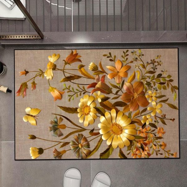 Home Textiles |   1Pcs Anti Fatigue Kitchen Rugs, Onehouse Floral Print Waterproof Non-Slip Thick Cushioned Kitchen Mat Heavy Duty Comfort Standing Mat For Kitchen Home & Kitchen Home Textiles