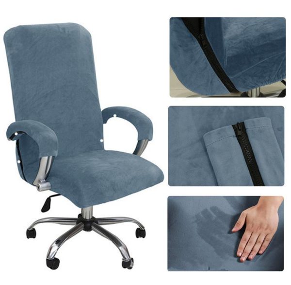 Home Textiles |   1Set Velvet Elastic Chair Cover Thickened Internet Cafe Cinema Armchair Case Office Staff Computer Swivel Seat Cover Removable Home & Kitchen Home Textiles