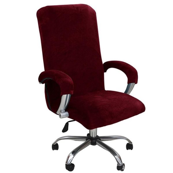 Home Textiles |   1Set Velvet Elastic Chair Cover Thickened Internet Cafe Cinema Armchair Case Office Staff Computer Swivel Seat Cover Removable Home & Kitchen Home Textiles