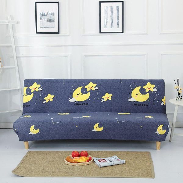 Home Textiles |   Armless Sofa Bed Cover Folding Seat Slipcover Modern Stretch Sofa Bed Covers Elastic Couch Protector Home Hotel Home & Kitchen Home Textiles