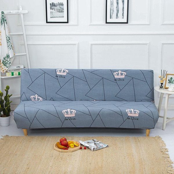 Home Textiles |   Armless Sofa Bed Cover Folding Seat Slipcover Modern Stretch Sofa Bed Covers Elastic Couch Protector Home Hotel Home & Kitchen Home Textiles