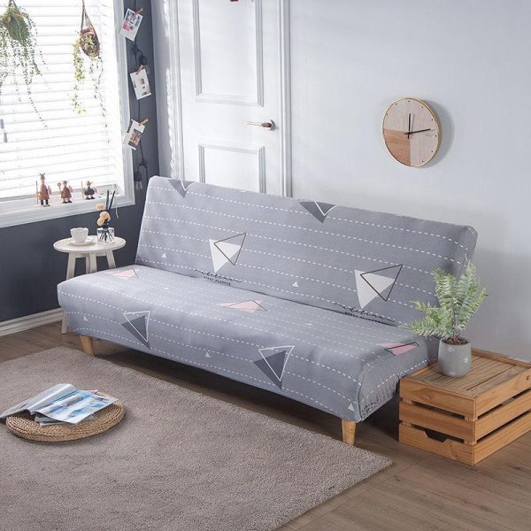 Home Textiles |   Armless Sofa Bed Cover Folding Seat Slipcover Modern Stretch Sofa Bed Covers Elastic Couch Protector Home Hotel Home & Kitchen Home Textiles