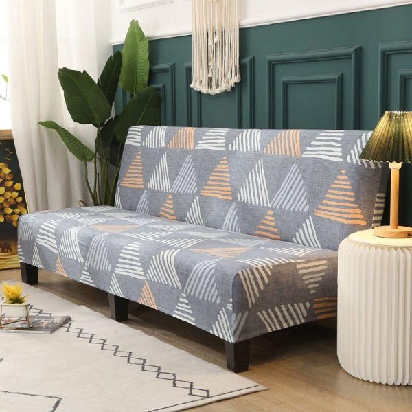 Home Textiles |   Armless Sofa Bed Cover Folding Seat Slipcover Modern Stretch Sofa Bed Covers Elastic Couch Protector Home Hotel Home & Kitchen Home Textiles