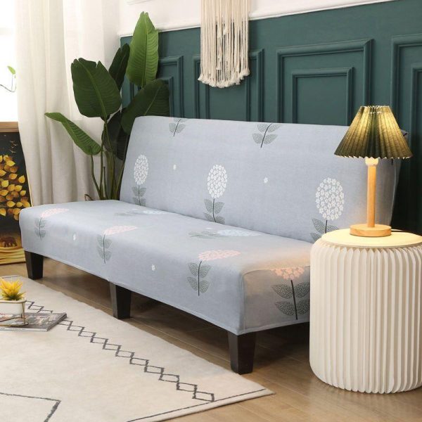 Home Textiles |   Armless Sofa Bed Cover Folding Seat Slipcover Modern Stretch Sofa Bed Covers Elastic Couch Protector Home Hotel Home & Kitchen Home Textiles