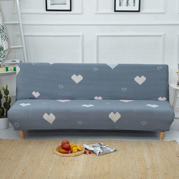 Home Textiles |   Armless Sofa Bed Cover Folding Seat Slipcover Modern Stretch Sofa Bed Covers Elastic Couch Protector Home Hotel Home & Kitchen Home Textiles