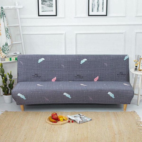 Home Textiles |   Armless Sofa Bed Cover Folding Seat Slipcover Modern Stretch Sofa Bed Covers Elastic Couch Protector Home Hotel Home & Kitchen Home Textiles