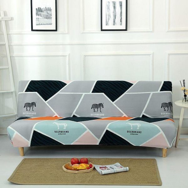 Home Textiles |   Armless Sofa Bed Cover Folding Seat Slipcover Modern Stretch Sofa Bed Covers Elastic Couch Protector Home Hotel Home & Kitchen Home Textiles