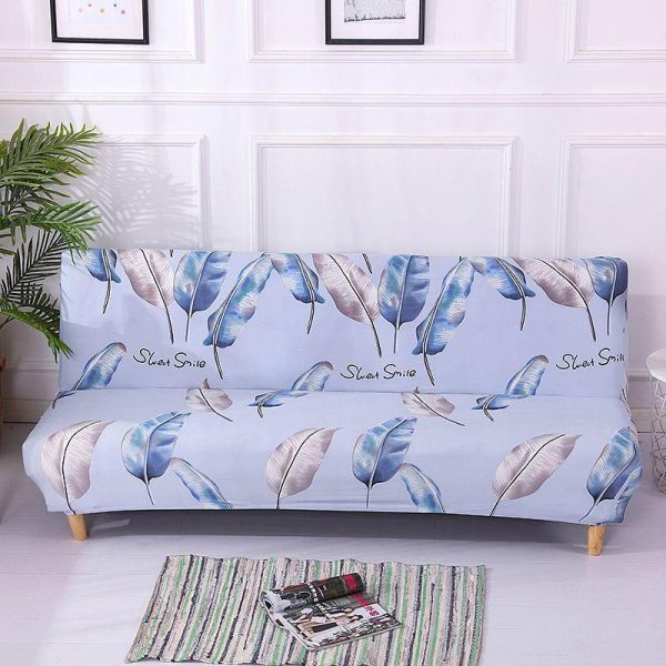 Home Textiles |   Armless Sofa Bed Cover Folding Seat Slipcover Modern Stretch Sofa Bed Covers Elastic Couch Protector Home Hotel Home & Kitchen Home Textiles