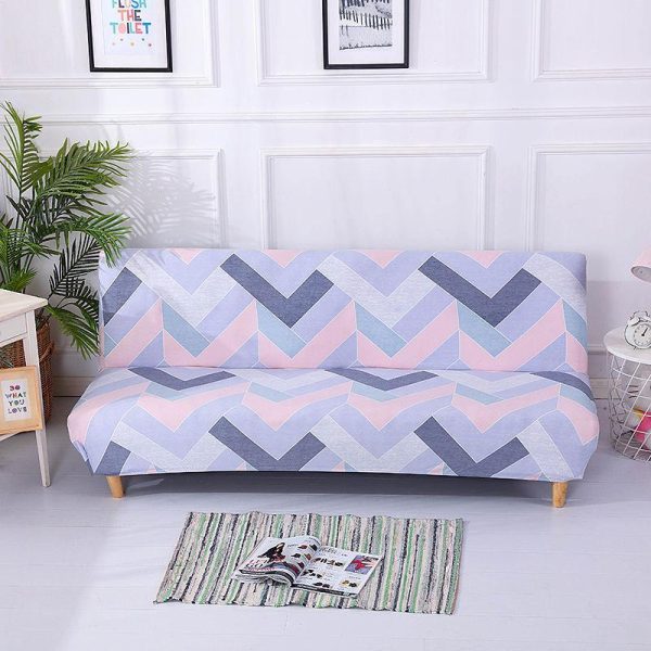 Home Textiles |   Armless Sofa Bed Cover Folding Seat Slipcover Modern Stretch Sofa Bed Covers Elastic Couch Protector Home Hotel Home & Kitchen Home Textiles