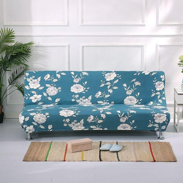 Home Textiles |   Armless Sofa Bed Cover Folding Seat Slipcover Modern Stretch Sofa Bed Covers Elastic Couch Protector Home Hotel Home & Kitchen Home Textiles