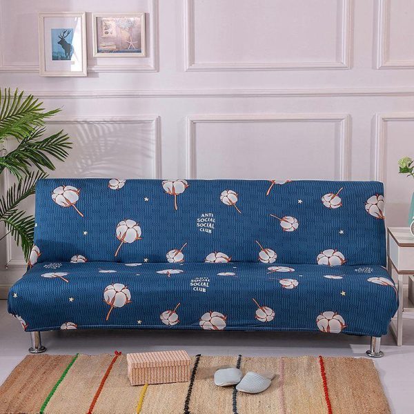 Home Textiles |   Armless Sofa Bed Cover Folding Seat Slipcover Modern Stretch Sofa Bed Covers Elastic Couch Protector Home Hotel Home & Kitchen Home Textiles