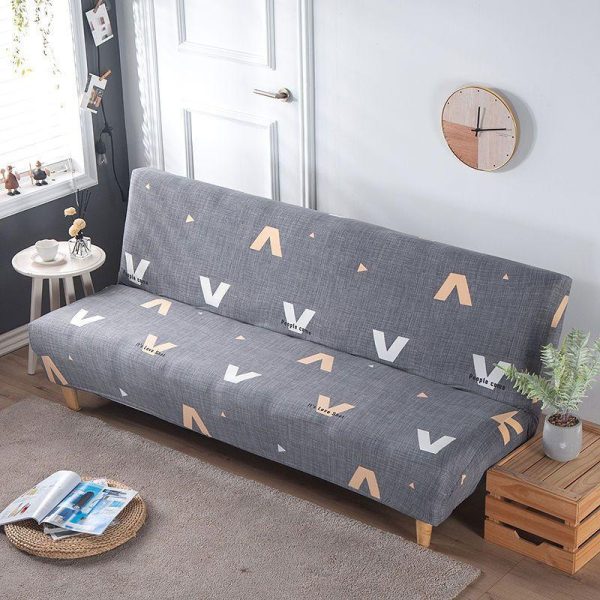 Home Textiles |   Armless Sofa Bed Cover Folding Seat Slipcover Modern Stretch Sofa Bed Covers Elastic Couch Protector Home Hotel Home & Kitchen Home Textiles