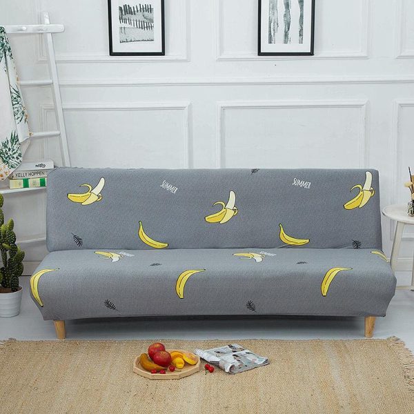 Home Textiles |   Armless Sofa Bed Cover Folding Seat Slipcover Modern Stretch Sofa Bed Covers Elastic Couch Protector Home Hotel Home & Kitchen Home Textiles