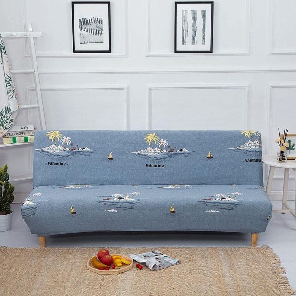 Home Textiles |   Armless Sofa Bed Cover Folding Seat Slipcover Modern Stretch Sofa Bed Covers Elastic Couch Protector Home Hotel Home & Kitchen Home Textiles