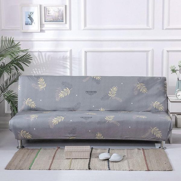 Home Textiles |   Armless Sofa Bed Cover Folding Seat Slipcover Modern Stretch Sofa Bed Covers Elastic Couch Protector Home Hotel Home & Kitchen Home Textiles