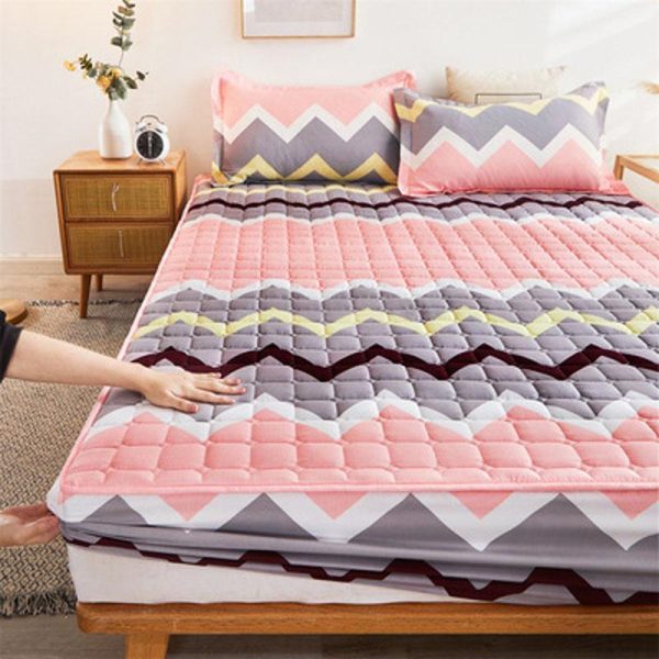 Home Textiles |   Cotton Soft Bedding Sheet Mattress Cover Thicken Quilted Bedspread Elastic Sheets Fitted Sheet Mattress Topper Non-Slip Sheet Dust Cover Home & Kitchen Home Textiles